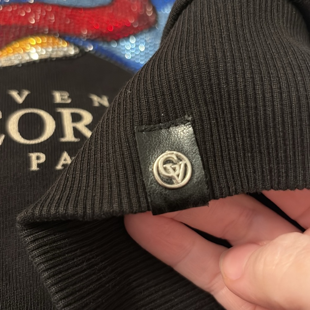 •SOLD• George V SUPER PANDA  Black Rhinestone Hoodie Size XL - Picture 7 of 12
